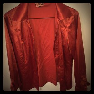 Orange silk blouse size 4P by collection